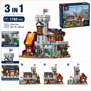 Juego de Bloques de Construcción 3 en 1, Castillo Medieval, Ciudad Moderna, con Luz LED, 1780 Piezas, Rompecabezas de Plástico ABS para Adultos y Adolescentes - Product Image 4