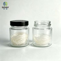 Botol Kaca Transparan Kapasitas Kecil 150ml, Wadah Kaca Pendek untuk Selai, Marmalade, Kemasan Makanan Mini, Hadiah