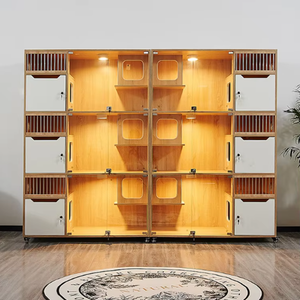 Vente Flash : Villa de Luxe pour Chat en Bois et Fer, Montage Simple, Grande Maison pour Chat Idéale pour l'Élevage, l'Accueil et les Magasins d'Articles pour Animaux - Product Image 1