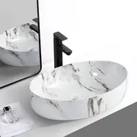 Sıcak satış tezgah üstü lavabo sıhhi tesisat havzaları seramik el yapımı mermer lavabo