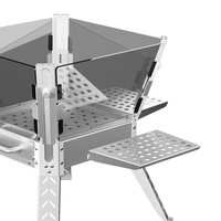 Vente en gros d'usine - Brasero de camping pliable en acier inoxydable avec panneau en verre visible, pour brûler du bois, gril à feu, logo personnalisé