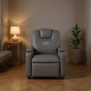 Poltrona reclinabile per massaggio in ecopelle grigia - Product Image 2