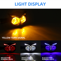 12V Motorrad Eule Mini zweifarbig blau gelb Motorrad Blinker Blinker Blinker für Motorrad leuchten