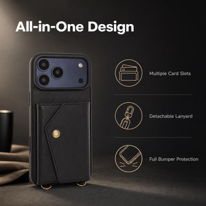<span class=keywords><strong>เคส</strong></span>หนัง PU คุณภาพสูงแบบสะพายข้าง พร้อมสายคล้องคอ สำหรับ iPhone ป้องกันการกระแทกได้รอบด้าน - Product Image 5