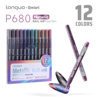 Set Pena Gel Gambar Kuku Plastik Klasik Emas Perak Perunggu Efek Cermin Grafiti 1.0mm Tidak Dapat Dihapus Desain Manikur Mewah