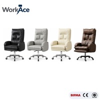 Chaise de bureau exécutive ergonomique moderne et confortable avec massage, réglable en hauteur, pivotante et inclinable pour chambre et bureau à domicile