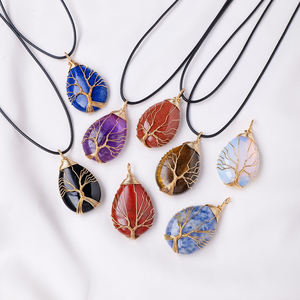 คริสตัลพลังงานธรรมชาติสำหรับงานฝีมือ DIY รูปหยดน้ำ ต้นไม้แห่งชีวิต จี้ห้อยคอ ของที่ระลึก ของขวัญ ขายส่ง - Product Image 2