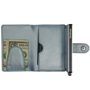 Tarjetero de Aluminio CardHoda con Forro de PU, Bloqueo RFID, Cartera Minimalista Unisex, Cierre Plegable Corto, Clip para Billetes - Product Image 2
