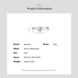 custom 10K Solid White Gold Twist Shank Square Halo Diamond <b>Ring</b> for Women <b>Dainty</b> Geometric Cluster Promise Engagement Band - Product Image 5