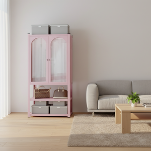 Großhandel Langlebige Offene Stahlregal-Kleiderschränke Mit Tür und Aufbewahrungsfächern Geeignet für Schlafzimmer Wohnzimmer und Hotel - Product Image 5