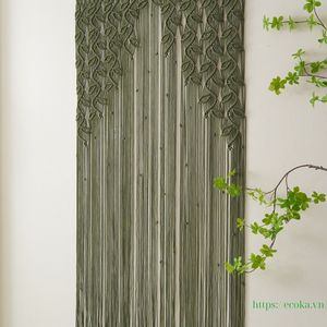 ม่านมัดยึดผ้าฝ้ายทอมือขนาดใหญ่สไตล์โมเดิร์น OEM 100% ลายทำมือ ราคาถูกจากเวียดนาม - Product Image 4