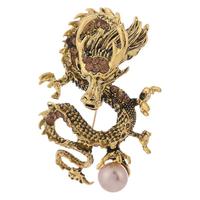 Broche de costume pour homme et accessoire de manteau pour femme, au design de dragon du zodiaque chinois de style chinois, au design unique, type badge.