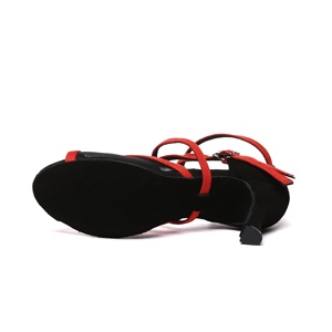 Nuevos zapatos de baile latino de gamuza para mujer D47, zapatos de baile de salón de baile, se pueden personalizar en color y Altura del tacón al por mayor - Product Image 6