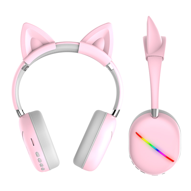 SOMOSTEL Wireless Gaming Headphones SMS-CJ17 Cute Cat Ears Headset Auriculares Inalambricos de Gato