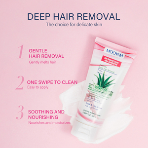 Crema de depilación permanente sin dolor OEM para detener el crecimiento del cabello depilatoria suave cuerpo piernas crema depilatoria de Aloe Vera Natural - Product Image 6