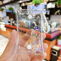 Sac carré transparent en PVC 9x12cm pour poupée, porte-clés, écouteurs, brillant à lèvres, sac de rangement, porte-monnaie, porte-clés, portefeuille, sac à dos