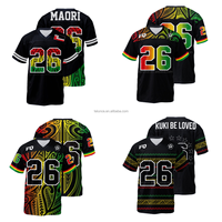 Camiseta de Fútbol Americano Personalizada con Diseño Rasta Maorí Puro, Logotipo y Número Personalizados, Ropa Deportiva, Camiseta de Fútbol de Tonga y Samoa para Hombre