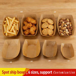 Boîte en papier jetable en forme de bateau, résistante à l'huile et à l'eau, idéale pour les frites, les hot-dogs, les barbecues, les pique-niques - Product Image 5