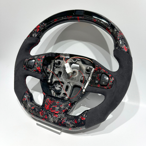 Volant de voiture en fibre de carbone rouge forgé et Alcantara pour Renault <span class=keywords><strong>Megane</strong></span> RS, design pour Renault <span class=keywords><strong>Megane</strong></span> 3, volant de course sportif - Product Image 4