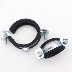 quick release M8 pipe clamp with rubber from ningbo factory uncoated PVC pipe custom m10 pipe clamp fitting