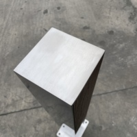 Borne décorative fixe en acier inoxydable 316 IP68 à grain de bois, poteau carré pour allée, jardin, entrée commerciale