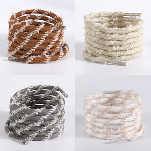 Lacets plats en polyester épais de 5 mm pour bottes Martin, chaussures de randonnée en plein air, design à motifs noir et blanc - Product Image 5