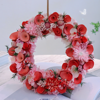 Couronne florale artisanale personnalisée en fleurs éternelles pour mariage, Noël, décoration de porte et de maison, et fêtes