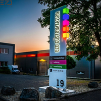 Panneau pylône lumineux LED extérieur personnalisé EZD, étanche, en métal, signalisation monumentale 3D, signalisation de guidage, totem pour hôtel et centre commercial