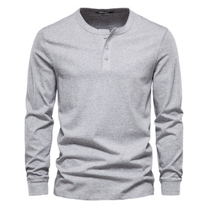 Magliette Henley a Maniche Lunghe da <span class=keywords><strong>Uomo</strong></span> con 3 Bottoni, <span class=keywords><strong>T</strong></span>-<span class=keywords><strong>Shirt</strong></span> Casual Primaverili in Tinta Unita, Top Morbidi e Basici - Product Image 2