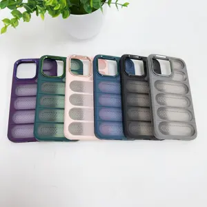 2024 For IPhone 15 Pro Max Wholesale Mobile Case Soft Plastic Heat Dissipation Hole Metal Camera Frame Phone Cover