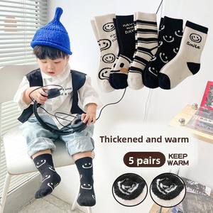 Chaussettes éponge épaissies pour enfants serviette chaude d'hiver pour garçons filles conception de dessin animé de dinosaure doublé <span class=keywords><strong>polaire</strong></span> grandes tailles équipage tricoté - Product Image 6