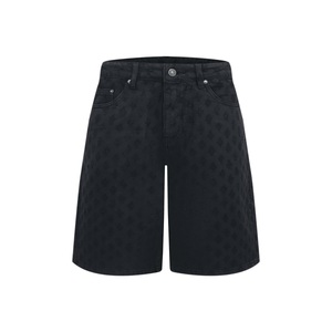 Los comerciantes recomiendan colores personalizados de alta calidad High Street Youth Fashion Trend Washed Art Printed Men's Navy Blue Jeans Shorts - Product Image 1