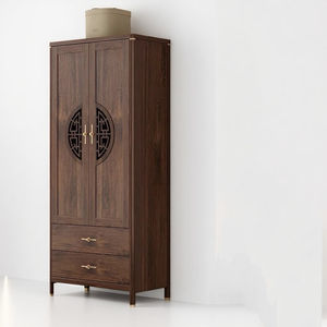 Nouvelle armoire en bois massif de style chinois pour petits appartements à deux portes pour le stockage dans la chambre à coucher - Product Image 2