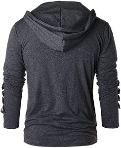 T-shirt médiéval pour homme adulte, sweat-shirt gothique steampunk, chemise à lacets à manches longues, pull à capuche, chemise d'Halloween, hauts, chemise - Product Image 6