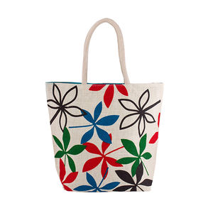 Sac à main fourre-tout avec poignée en jute écologique personnalisable Sac de plage d'été en paille tissée moyenne souple Options tissées à la main pour les promotions - Product Image 3