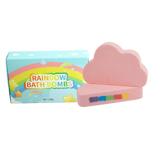 Boîte de 120g de bombes de bain effervescentes hydratantes et aromatiques, sans cruauté, sur le thème du ciel nocturne et de l'univers, en forme de lune et d'étoile, arc-en-ciel. - Product Image 4