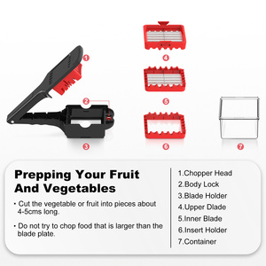 Nhà bếp cầm tay hành tây cắt rau Chopper trái cây Slicer khoai tây Peeler 3 trong 1 Rau Chopper - Product Image 6