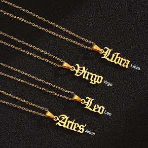 Collana con ciondolo con segno zodiacale placcato in oro con gioielli Non appannati per astrologia da <span class=keywords><strong>donna</strong></span> Kolye - Product Image 3