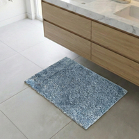 Tapis de bain de luxe en microfibre douce et moelleuse, fabriqué à la machine, antidérapant, à poils moyens, écologique, absorbant l'eau, pour baignoire