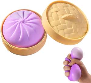 ของเล่นตุ๊กตาซาลาเปาบีบได้ขนาดใหญ่ ลูกเล่นกลิตเตอร์สีรุ้งในกล่องสุ่ม พร้อมซึ้งนึ่งสำหรับงานปาร์ตี้ - Product Image 2