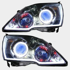 For Honda CRV Full LED Headlight Custom Devil Eye Angel Daytime Running Light Angel Eye Front Lamp Assembly 2007 To 2011 Year