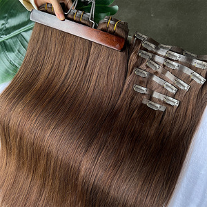 Colore #4 molletta dritta marrone <span class=keywords><strong>scuro</strong></span> in Remy extension di <span class=keywords><strong>capelli</strong></span> umani retamese crudo <span class=keywords><strong>naturale</strong></span> Clip in extension dei <span class=keywords><strong>capelli</strong></span> 100 <span class=keywords><strong>capelli</strong></span> umani - Product Image 3