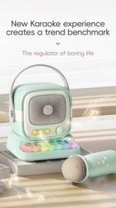 Altoparlante Karaoke Wireless con Microfono LED, 6 Effetti Vocali, Pianoforte Integrato, Bluetooth, Suono HIFI 5W per Feste in Casa e All'aperto - Product Image 4