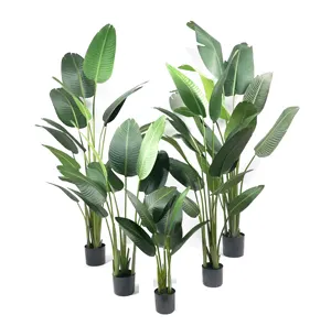 Cheap Price Of Artificial Plant Faux Tree Fake Planta With Large Plastic Leaves For Home Hotel Office Decoration