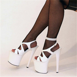 <span class=keywords><strong>Tacchi</strong></span> alti con plateau con punta bianca da 8 pollici-20cm Striptease Sexy sandali con fibbia a <span class=keywords><strong>tacchi</strong></span> alti da donna con grandi <span class=keywords><strong>tacchi</strong></span> alti estivi - Product Image 5