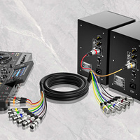 Câble multipaire XLR Bochara 8 canaux mâle-femelle OFC audio blindé pour diffusion et enregistrement 1m 3m