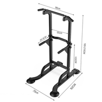 Tour de musculation multifonctionnelle en métal avec rack à squats, barres de dips et barre de traction pour entraînement de force