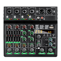 Console de mixage audio numérique GT6 Professional 6 canaux avec 256 effets DSP pour diffusion en direct