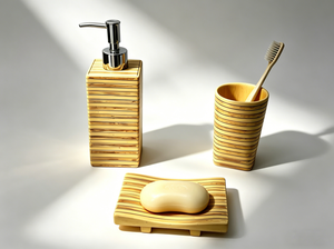 Ensemble d'accessoires <span class=keywords><strong>de</strong></span> <span class=keywords><strong>salle</strong></span> <span class=keywords><strong>de</strong></span> <span class=keywords><strong>bain</strong></span> <span class=keywords><strong>en</strong></span> résine imitation <span class=keywords><strong>bambou</strong></span> jaune rayé, distributeur <span class=keywords><strong>de</strong></span> savon, gobelet, porte-savon pour la décoration <span class=keywords><strong>de</strong></span> la <span class=keywords><strong>salle</strong></span> <span class=keywords><strong>de</strong></span> <span class=keywords><strong>bain</strong></span> à domicile - Product Image 5
