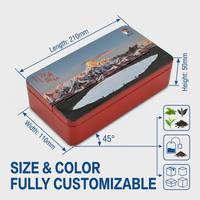 Caja de Regalo de Té Corporativa de Alta Gama Personalizada, Caja de Metal Rectangular Hermética con Logotipo en Relieve, Lata de Hojas Sueltas, Fabricación OEM